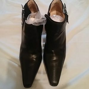 Black Leather ankle boots